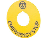 Elfin Emergency legend plate, Ø 60, "EMERGENCY STOP"
